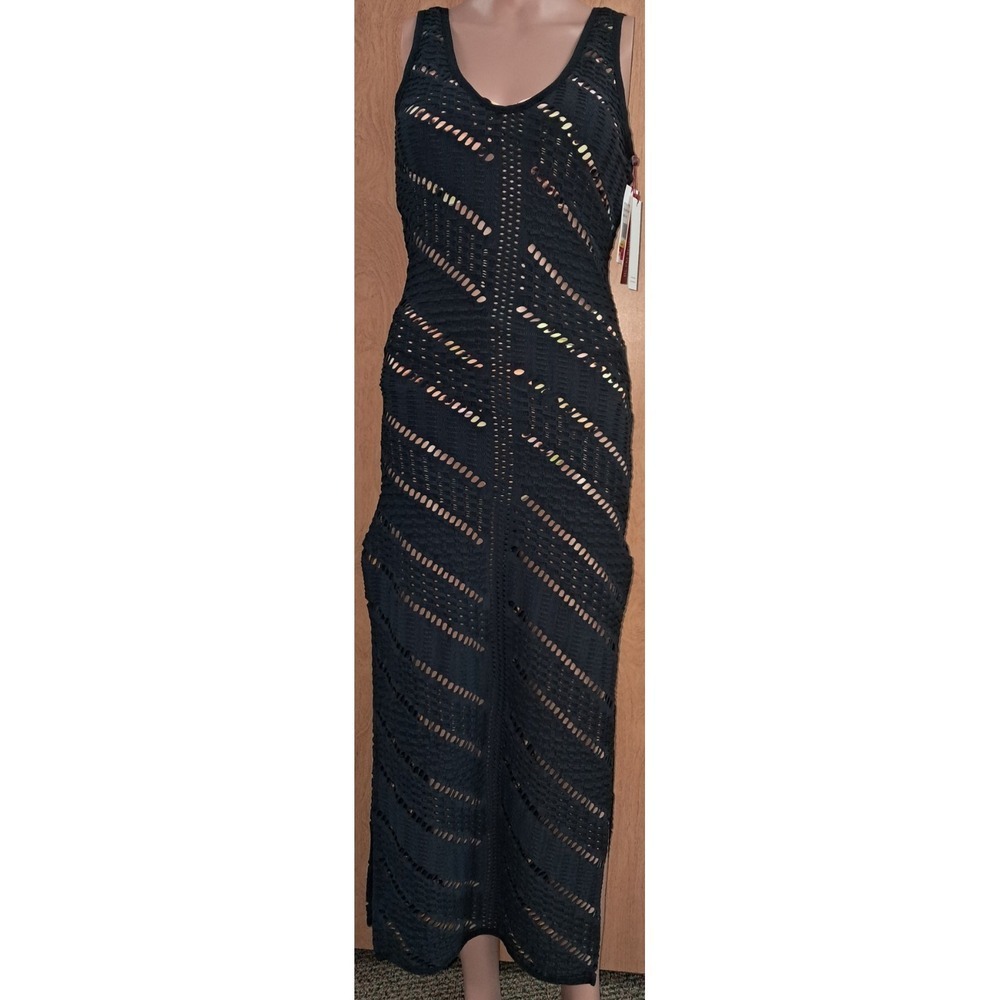 Red Carter Crochet Maxi Swim Cover‎ Up, Lace Up Back, Size Small, 53" Long